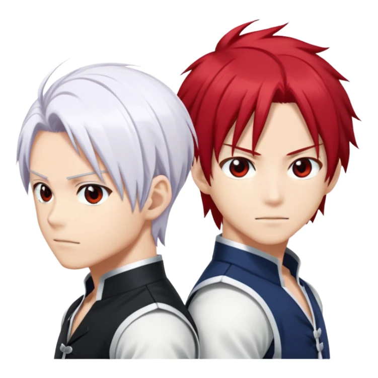 Just Shoto Todoroki's iconic split hairstyle without the face - left side red hair, right side white hair, from My Hero Academia sticker