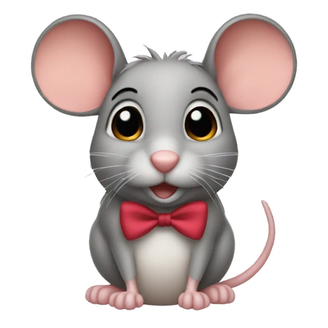 Mouse with hair bow on top sticker