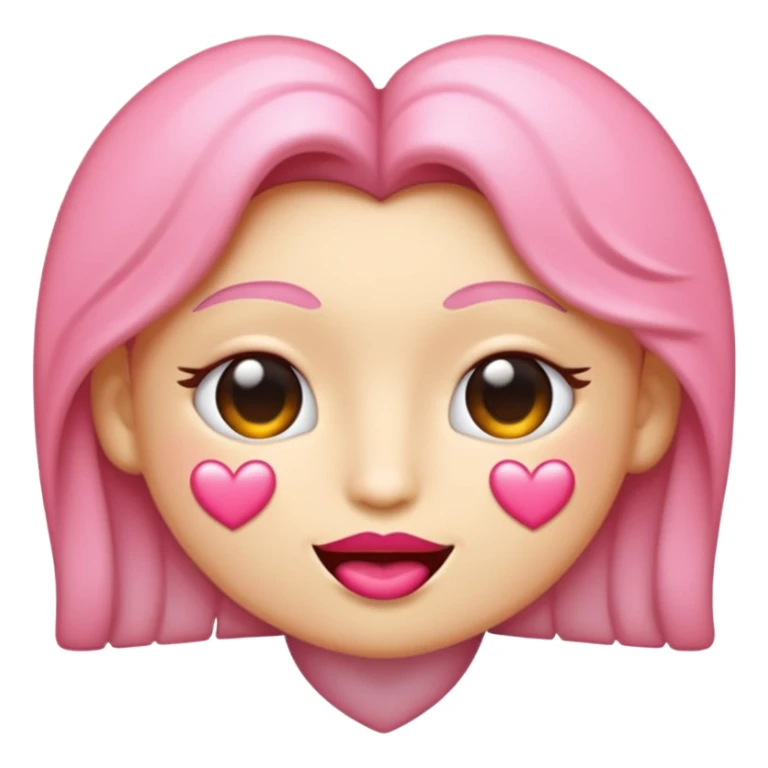 emoji de beijo rosa claro um pouco realista  sticker