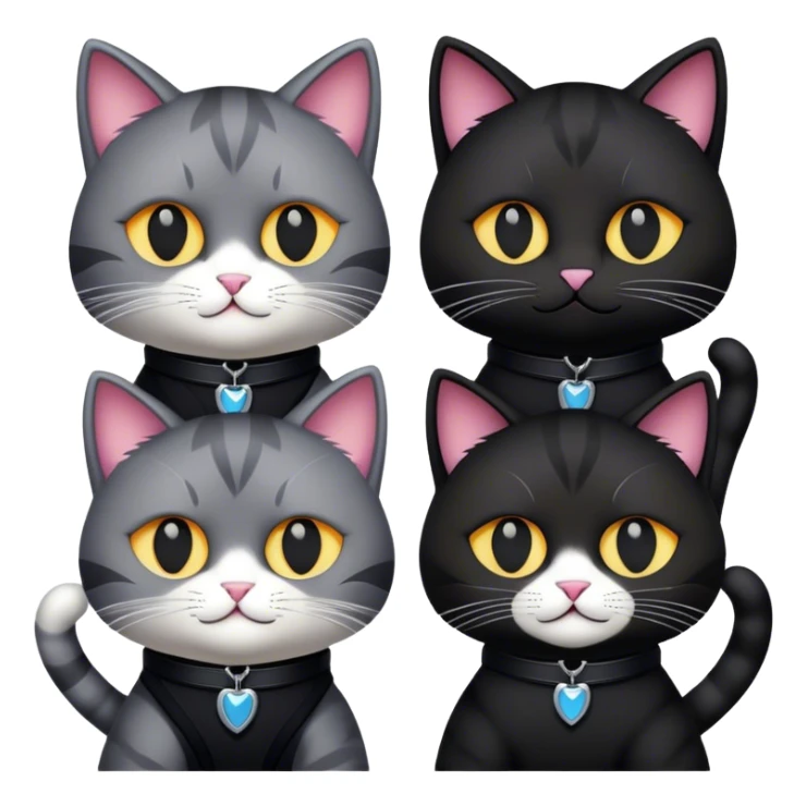four rock star cats dressed in black sticker