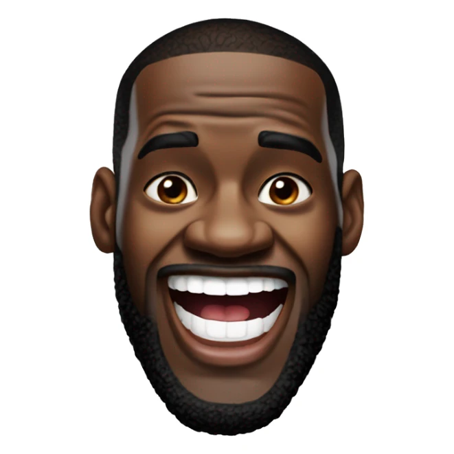 LeBron James with his mouth open sticker