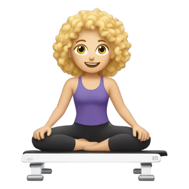 pilates and blonde curly hair  sticker