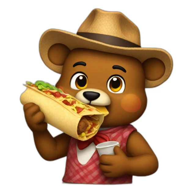 freddy fazbear eating a burrito sticker