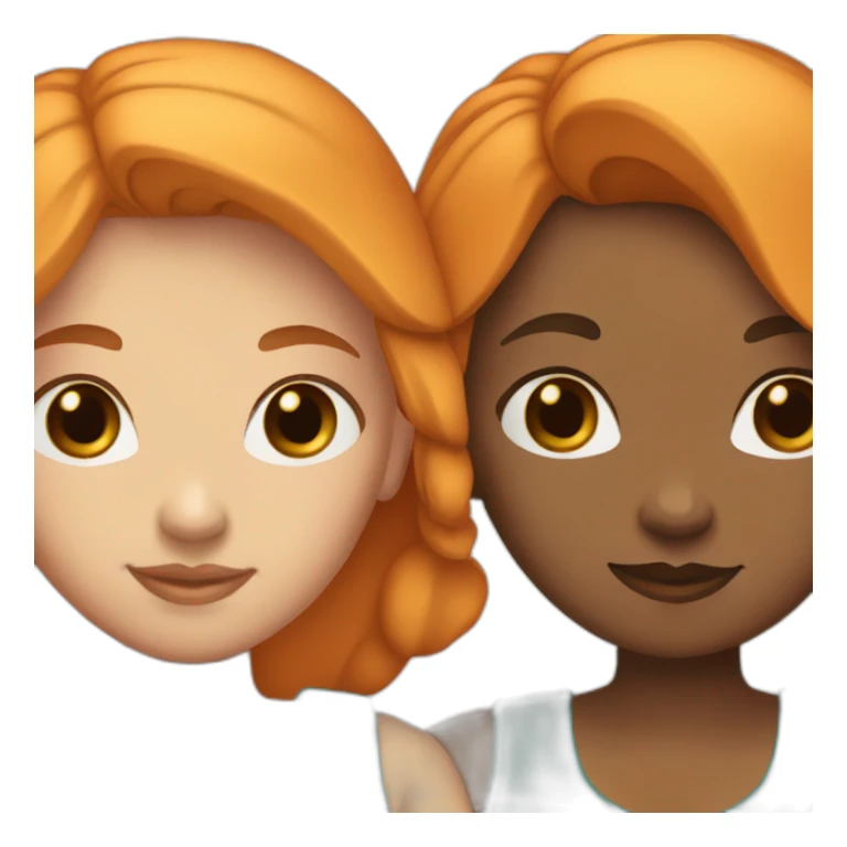 two lesbian white women holding hands (1st with brown eyes and medium length orange hair), (second with blue eyes and short teal hair) sticker