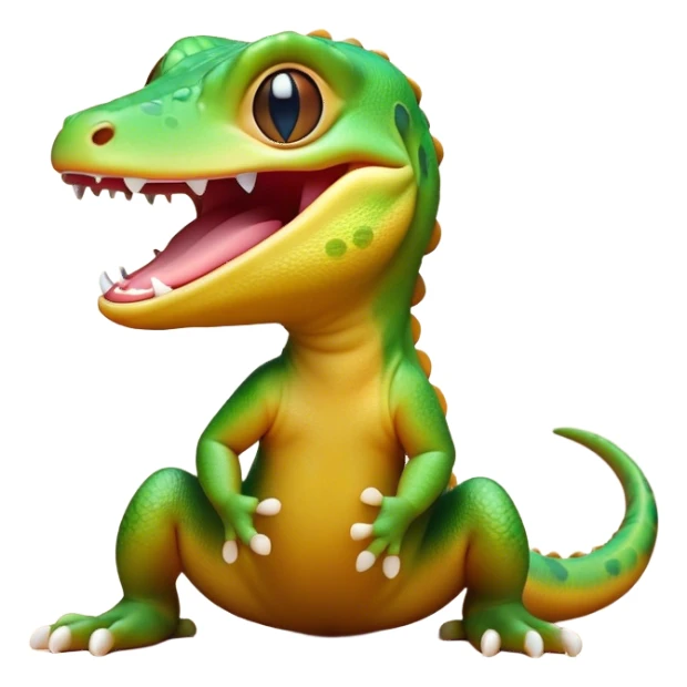 Cinematic Cute Yawning Gecko Portrait Emoji, Head tilted slightly with a dramatic, wide-open yawn, showcasing a compact, smooth-scaled body with slightly drooping eyelids and a relaxed, open-mouthed expression, Simplified yet irresistibly adorable features, highly detailed, glowing with a soft, cozy ambient glow, high shine, relaxed yet expressive, stylized with a hint of whimsical charm, soft glowing outline, capturing the essence of a drowsy yet affectionate gecko that appears ready to stretch out for a nap! sticker