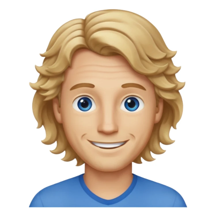 Homem de cabelo castanho claro/loiro ondulado  sticker