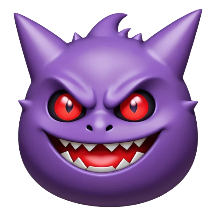 Gengar, the purple ghost Pokemon with red eyes and a mischievous grin sticker