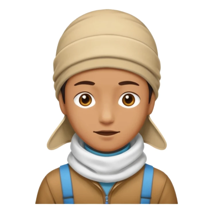 A person with headaches and a cold pack on the head sticker