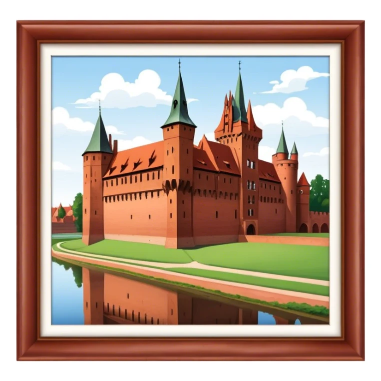 Malbork Castle Landmark Emoji – Featuring the red-brick fortress with its Gothic walls. sticker