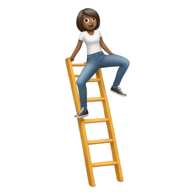 Person on latter with skinny jeans sticker