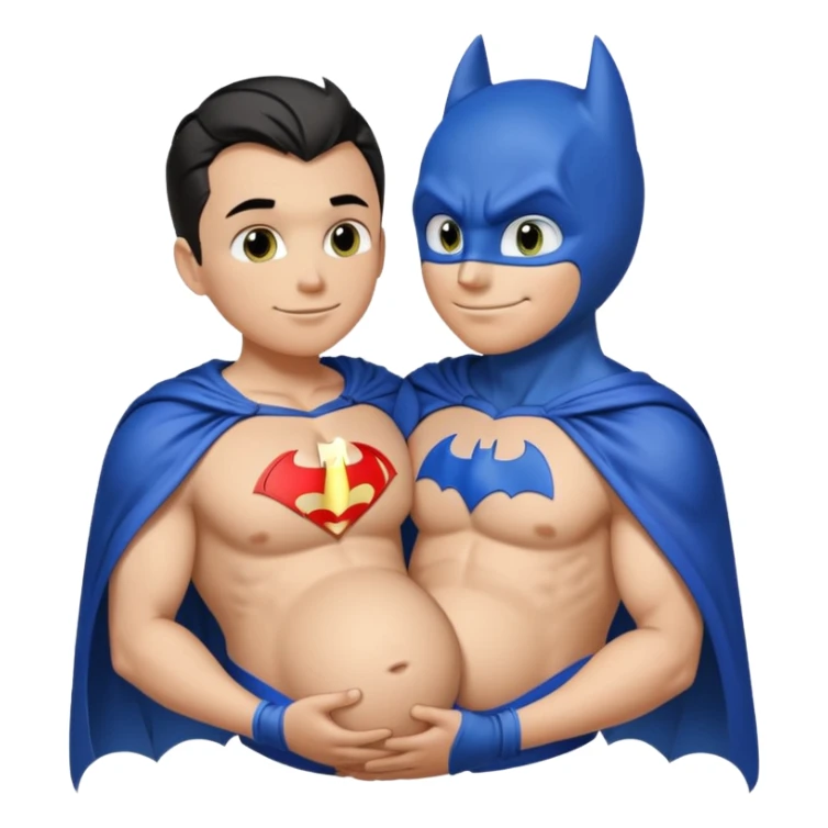 Batman kissing Pregnant male sonic X sticker