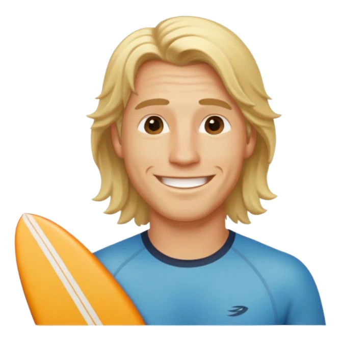 Blonde dude with long sufer hair sticker
