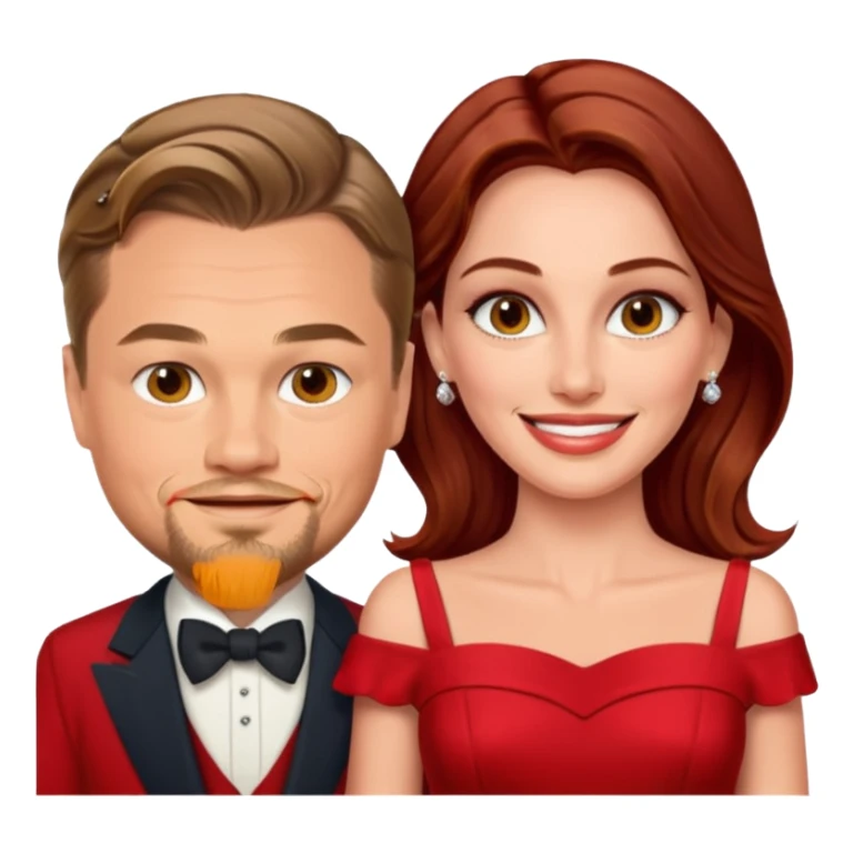 leonardo di caprio and Julia Roberts in a red dress sticker
