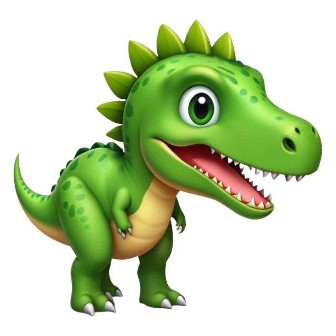 crea un dinosaurio alegre con caracteristicas amigables sticker