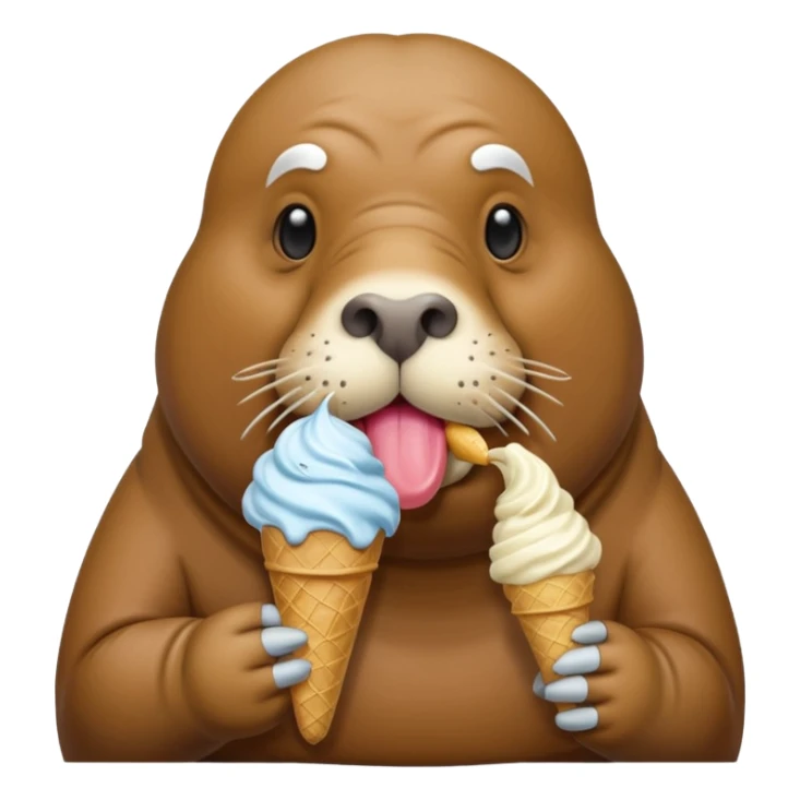 Tricheco dolce che mangia gelato  sticker