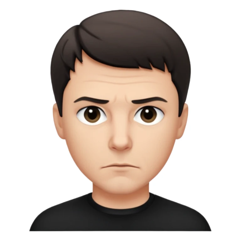 Christoph Schneider, determined face, short hair, black clothing sticker