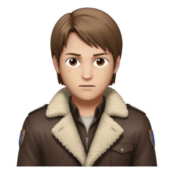 Leon Kennedy from resident evil 4 remake in sheepskin coat sticker