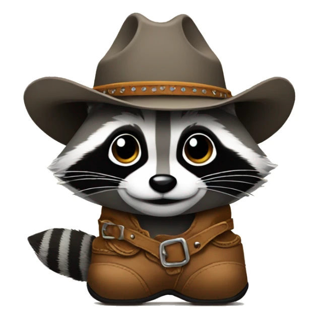 raccoon with cowboy boots sticker