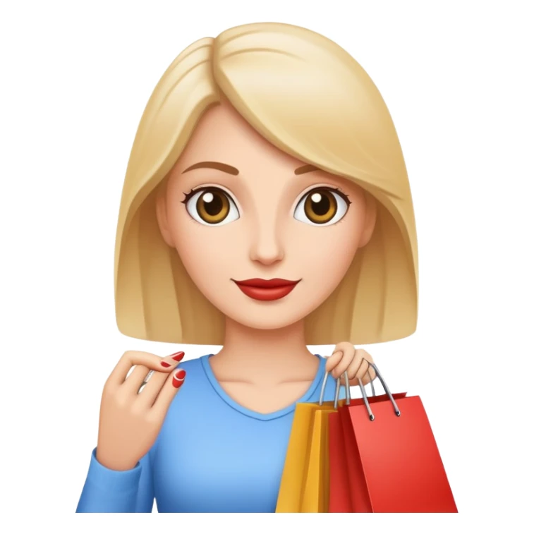 White woman shopping sticker