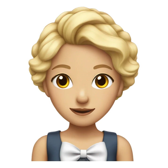 A pretty blonde girl with a bow sticker