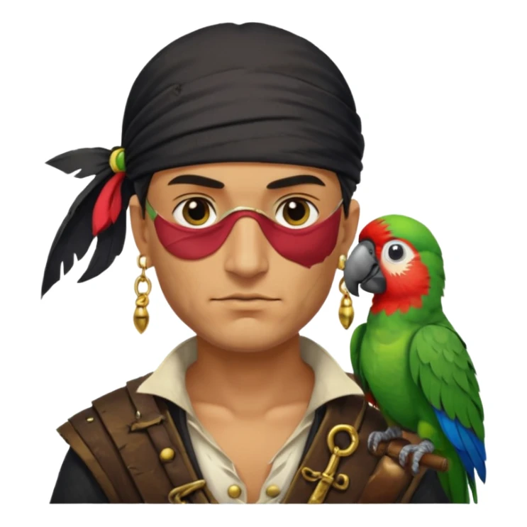 pirate and parrot sticker