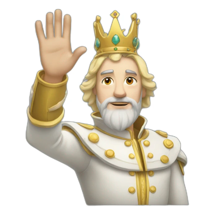 A white King Who Salutes with His Hand sticker
