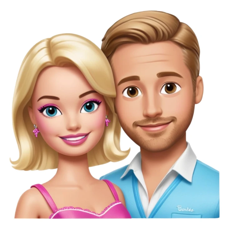 Margot Robbie and Ryan Gosling as Barbie and Ken sticker