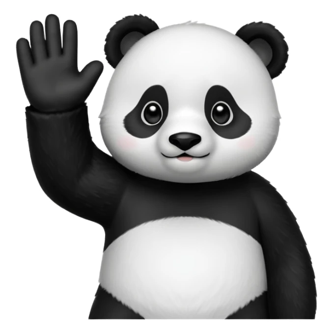 A cute panda emoji giving a high five sticker