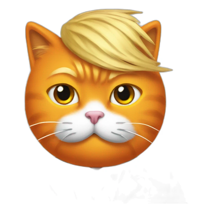 President Donald Trump with an orange cat wig on his head sticker