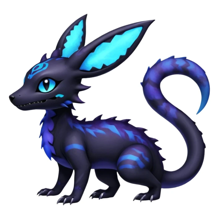 Gothic Nebulae Salandit-Umbreon-Fakémon-hybrid-creature (full body)  sticker