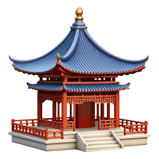 Miniature Chinese pavilion with elegant details sticker