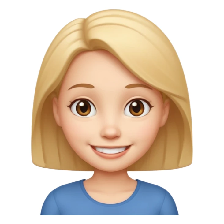 very big head and small body proportion female cartoon sticker