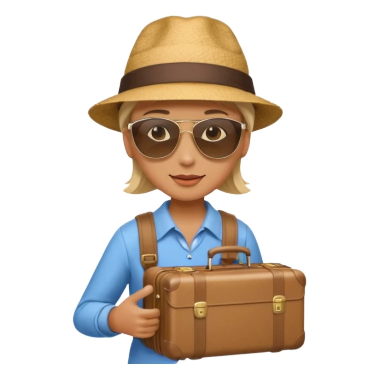 photorealistic tourist with a suitcase sticker