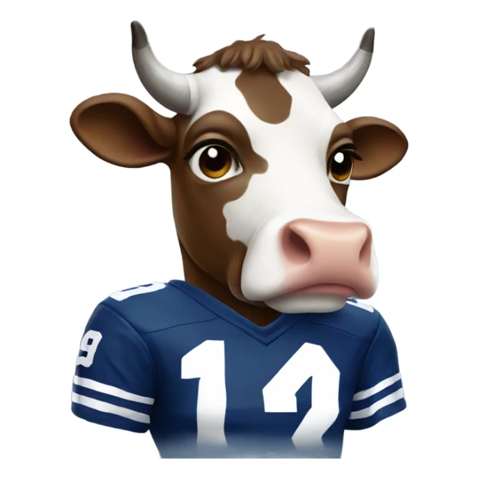 Cow in cowboys jersey sticker