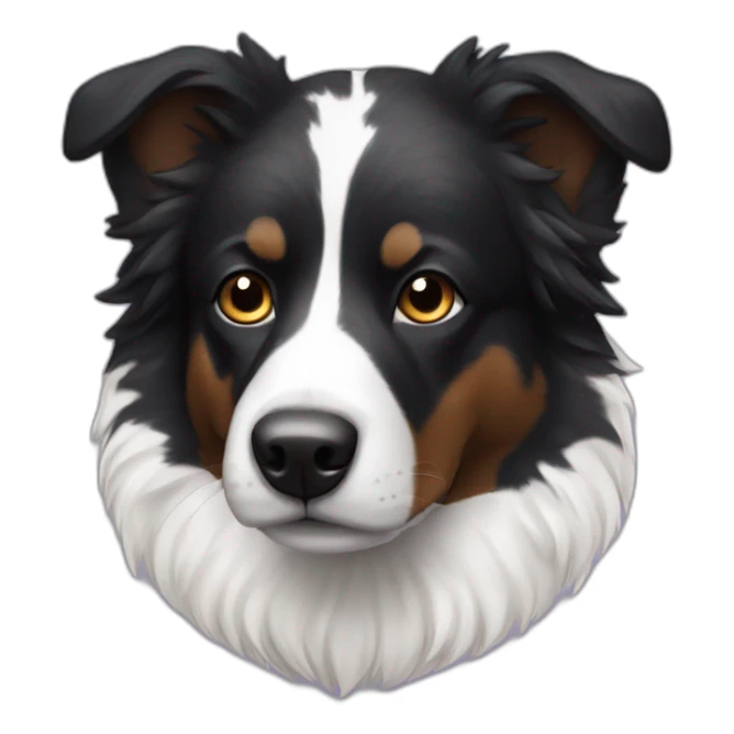Black fur Aussie dog with white fur spot on head sticker