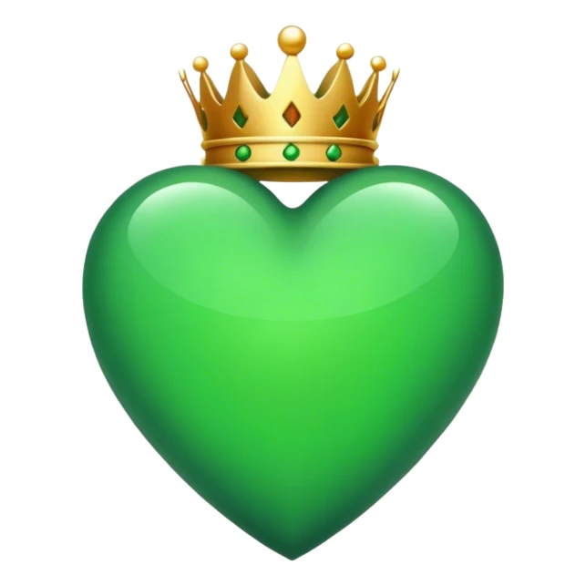 royal green heart sticker