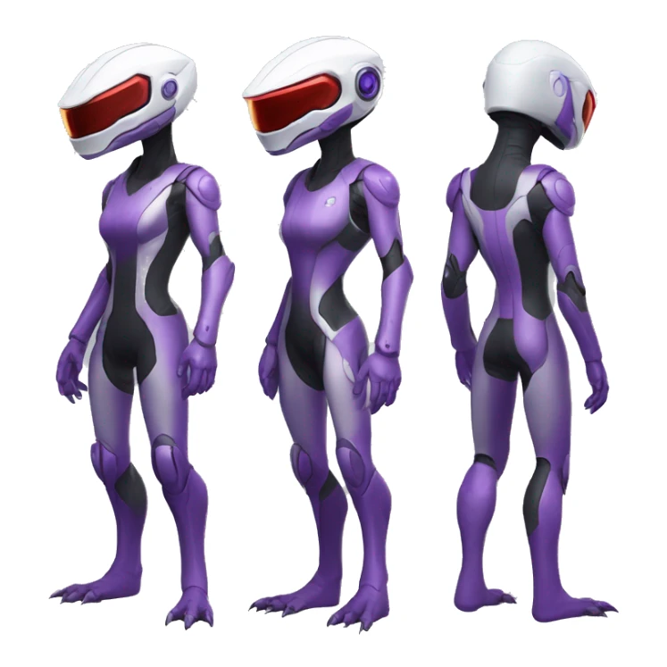 Lizard-Reptile-Raptor-Alien-Genesect-Mewtwo-Fakémon, with a futuristic visor-helmet, wearing a techwear-suit, Full Body sticker