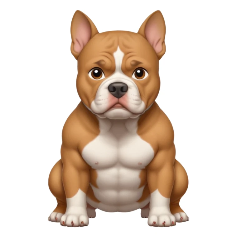 Tan with white chest XL American bully with cropped ears sticker