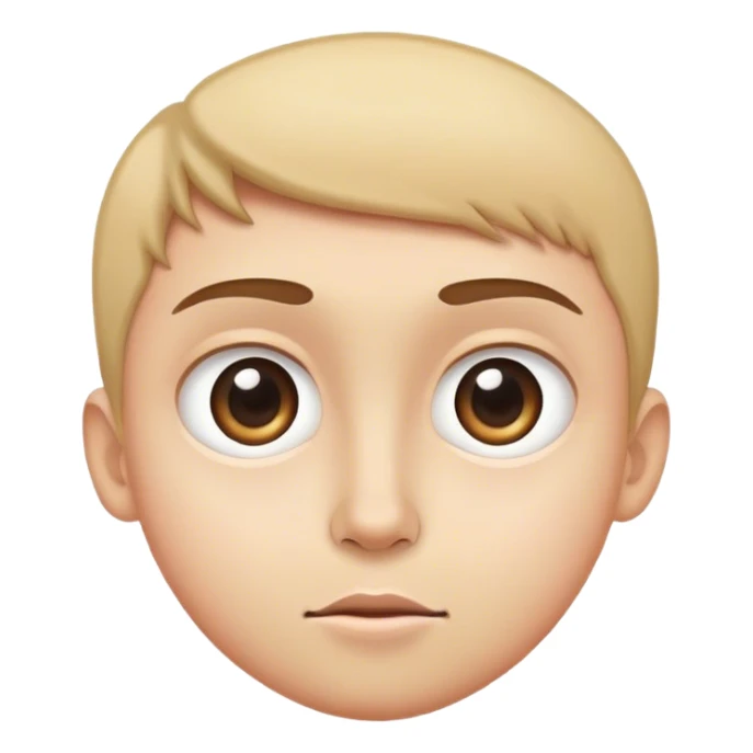 straight face with big eyes looking to the side  sticker