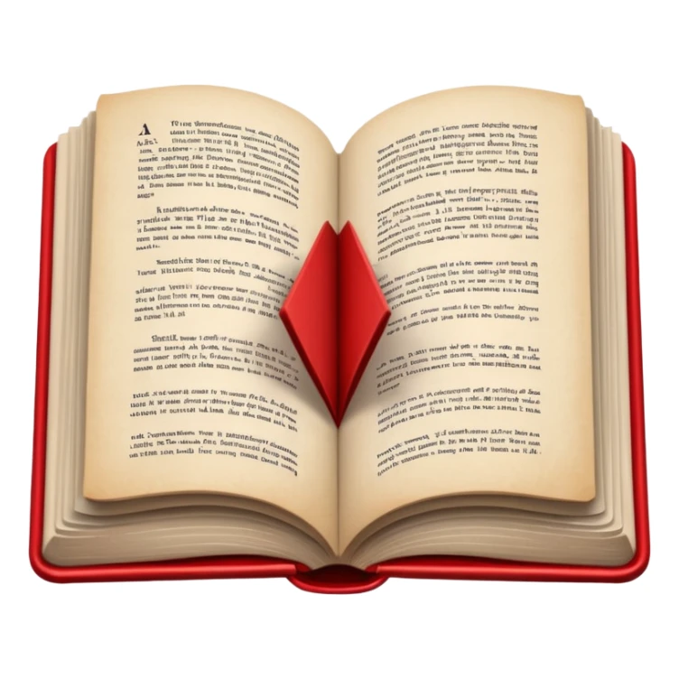 open book with black cover but with completely red pages sticker