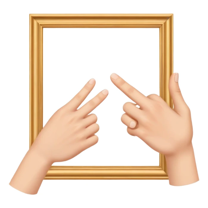 two hands making a frame gesture with fingers and thumbs, director framing shot sticker