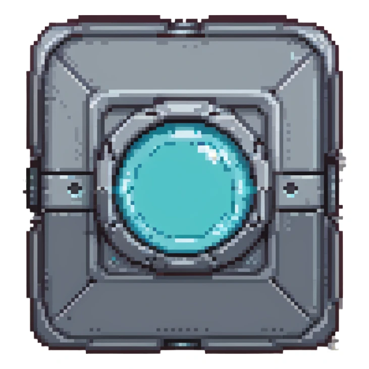 a square frame, cyber futuristic space ware, gray borders with dark colored shoulder bumbers at the corners sticker