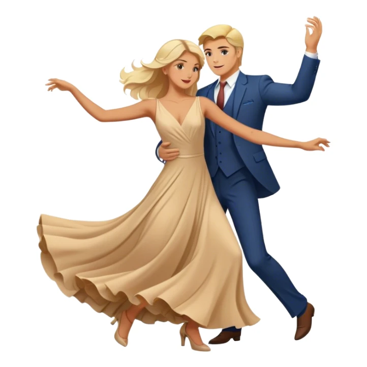 Blonde and brunette Couple dancing together romantically  sticker