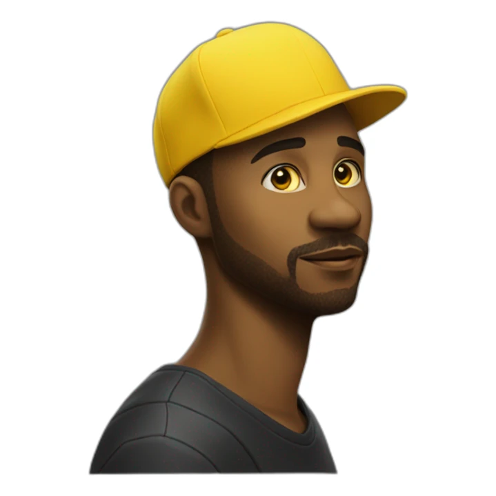 Black man with a yellow bob hat black pabther movie tattoo sticker