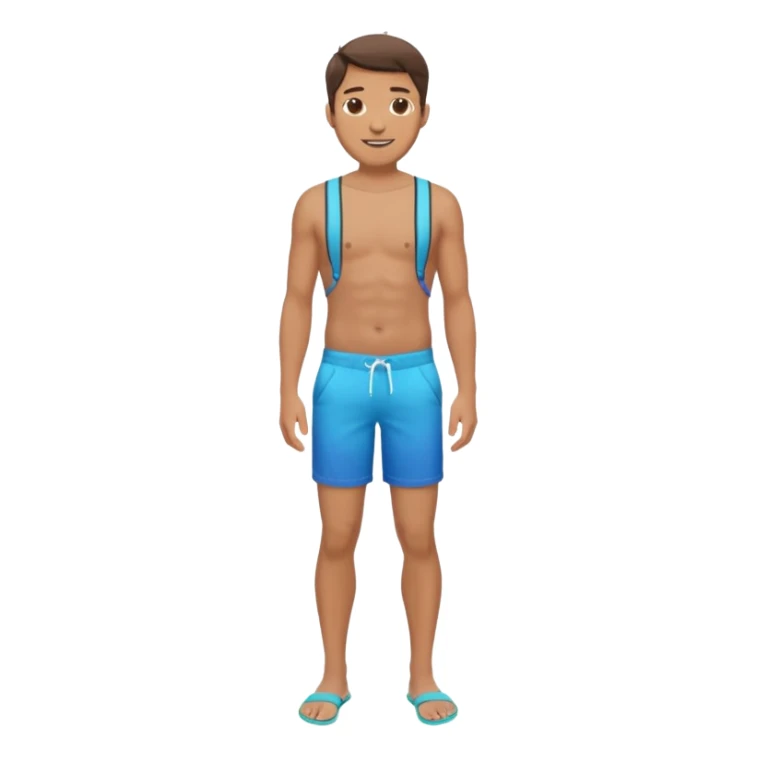 a man in Bermuda shorts as a swimsuit full body sticker