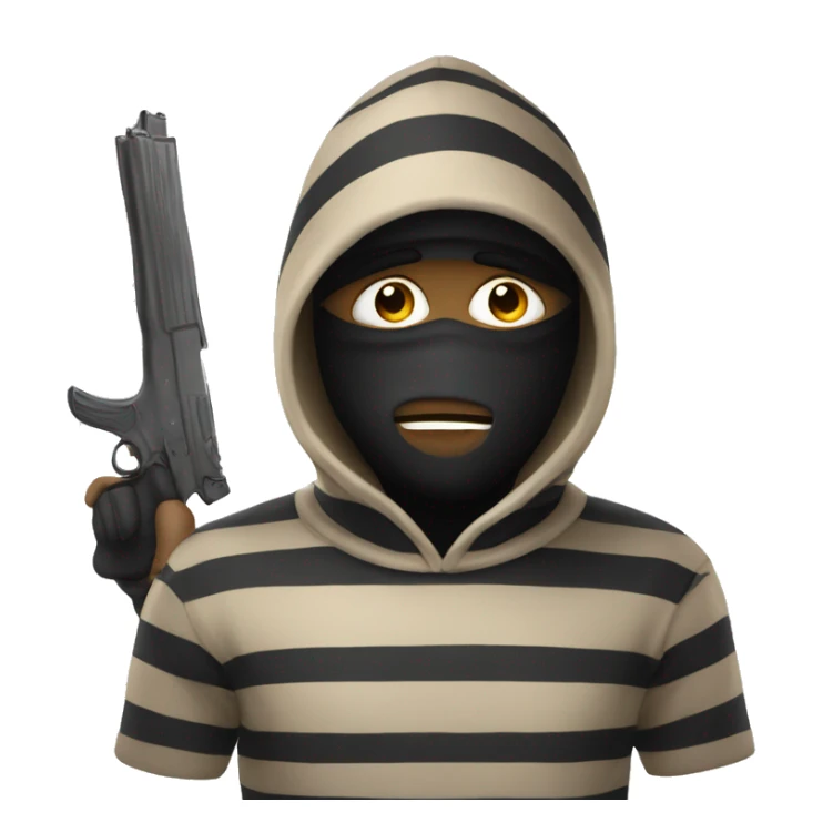 robber emoji with striped jumper sticker
