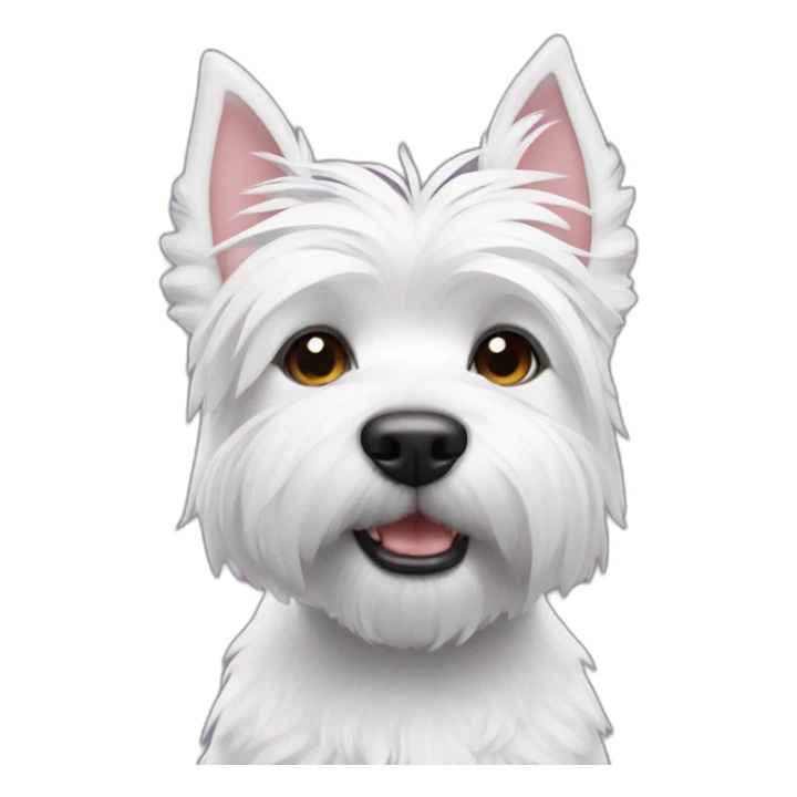 westie (dog) with palm angel sweat and airpods max sticker