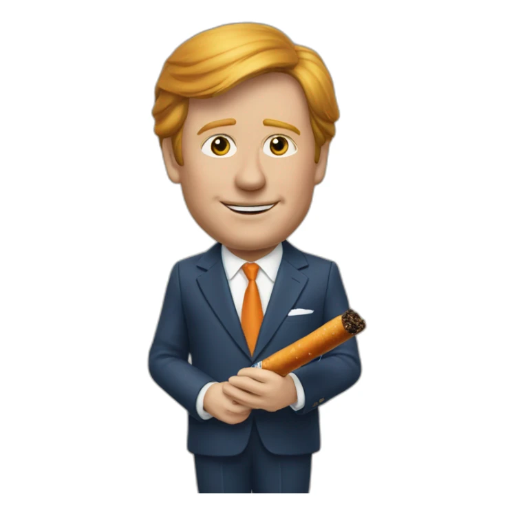 koning willem alexander met sigaret sticker