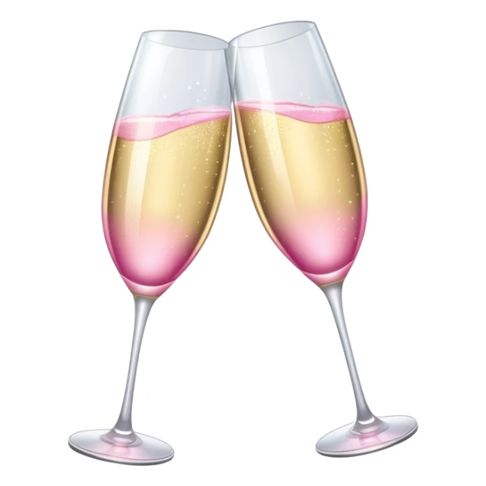 Girly aesthetic two sparkly Champagne glass clink sticker