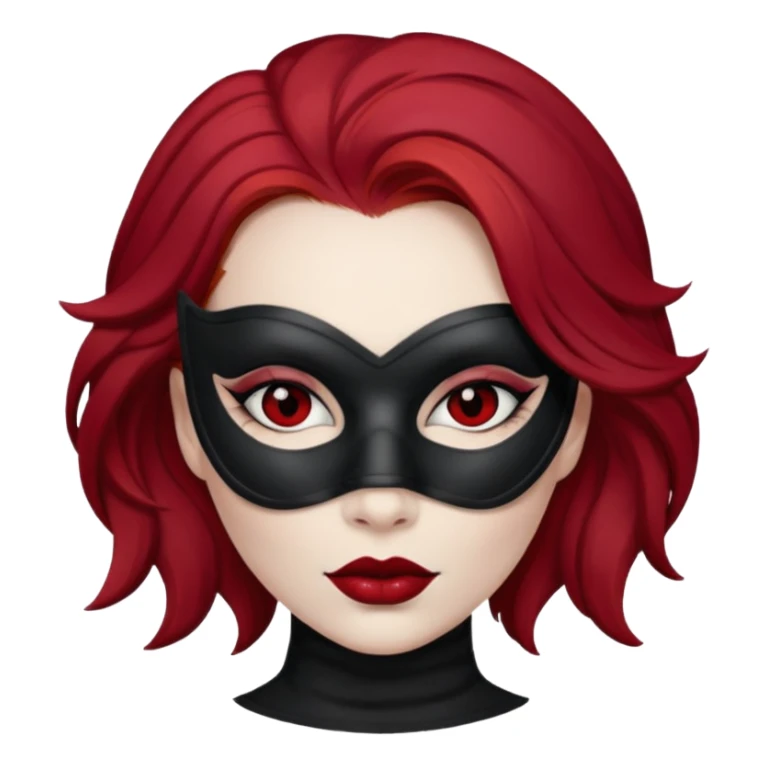 woman thief chic with mask and red hair sticker